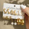 Women's Tassel and Pearl Crystal Stud Earring Set