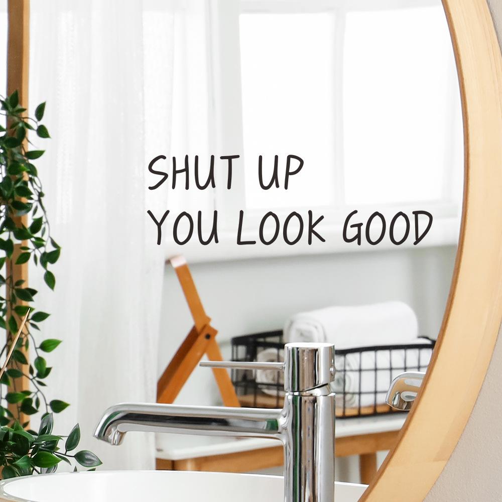 English Slogan Bathroom Mirror Beautification and Decoration Wall Stickers