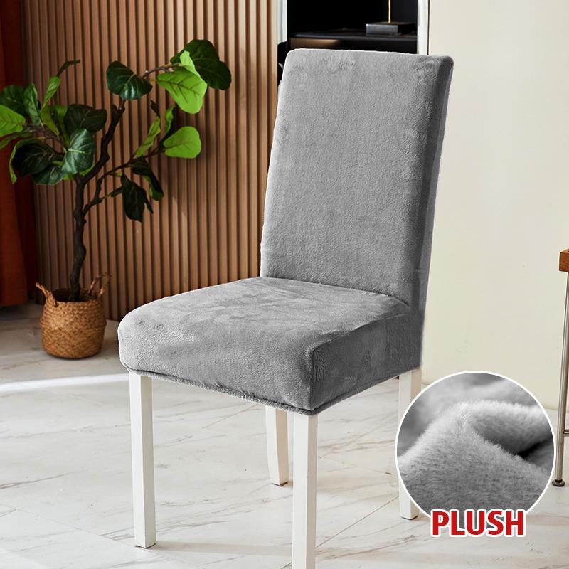 Thick Plush Chair Cover Elastic Stretch Chair Slipcover Seat Covers for Kitchen Dining Room Wedding Banquet Hotel Home Removable