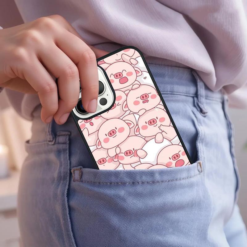 

Cartoon Pig Piggy Phone Case For iPhone 17 Air 15 16e 14 13 Pro Max Coque 12 11 Pro Max PLUS cover iPhone 13pro max
