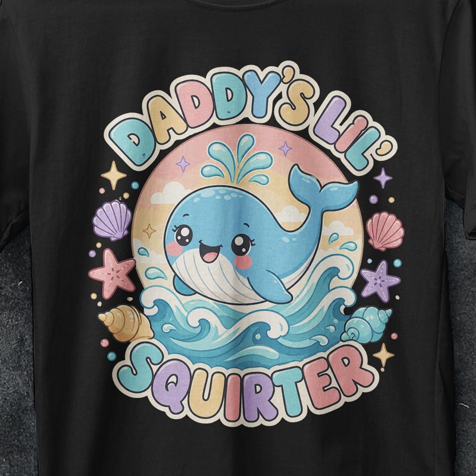Inappropriate Funny Daddy s Lil Squirter, Bold Humors, Embarrassing Women T-Shirt, Humorous Shirt for Adults, Embarrassing Funny Quote Tee S