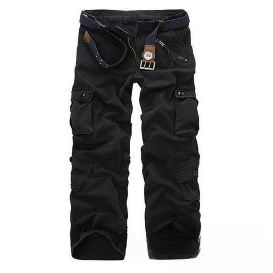 Pánské velké volné maskáčové cargo kalhoty pro volnočasové outdoorové sporty