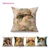 European Royal Court Victorian Era Lady Hat With Flower Elegant Sofa Throw Pillow Cover Classic Vintage Linen Decor Cushion Case