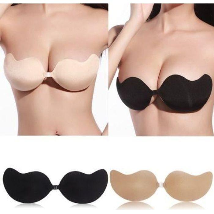 

Soutien-gorge push-up - Adhésif Invisible - Noir - Taille L - Dos nu - Confortable