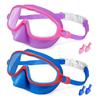 Children's Large Frame Swim Goggles with Nose Cover, Waterproof Anti-Fog, for Boys and Girls