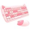 Mofii Cat 2,4g kabelloses Tastatur- und Maus-Set, süße Lippenstift-Punk-Tastaturen und Mäuse-Kombinationen für Laptop, PC, Home Office