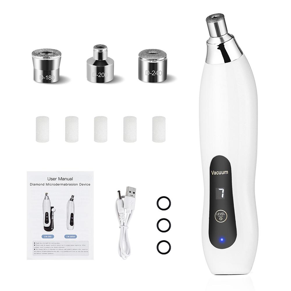 7 Gear Suction Diamond Microdermabrasion Machine -60KPa Handhold Diamond Facial Device Remove Blackhead Skin Exfoliate Tool