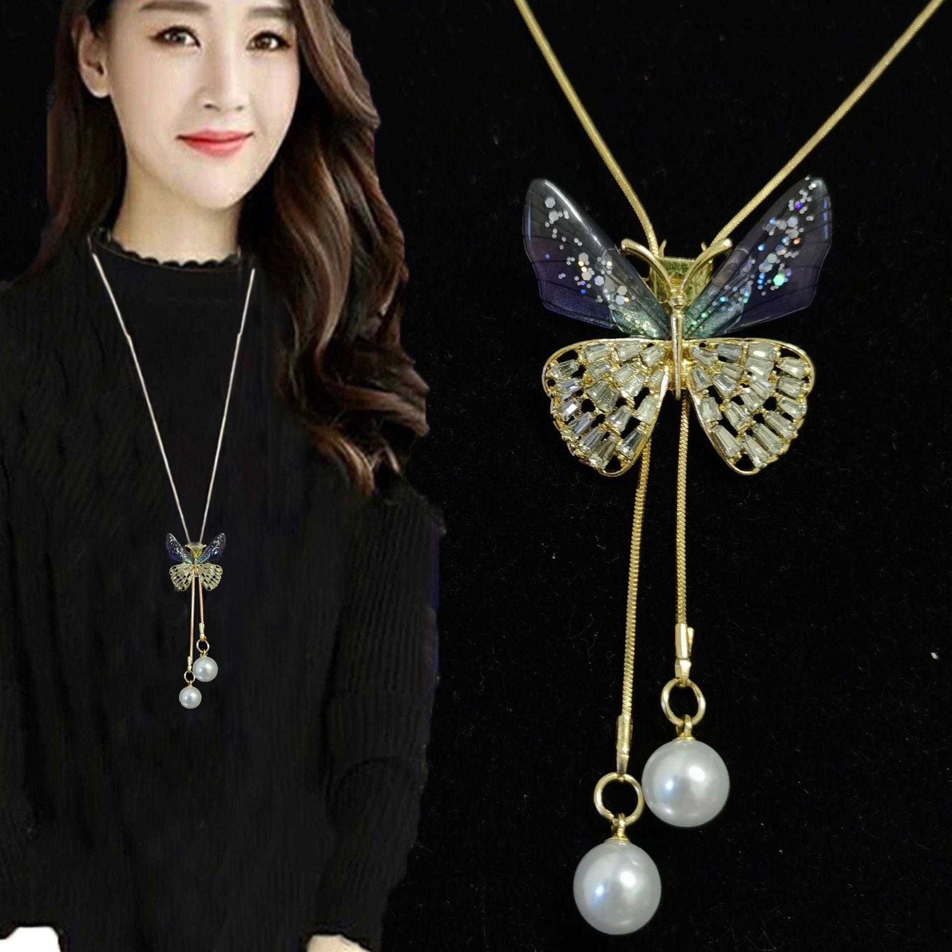 

Alloy Elegant Beauty Symbol Sweater Chain Female Long Necklace Accessories Versatile Autumn and Winter Decorations