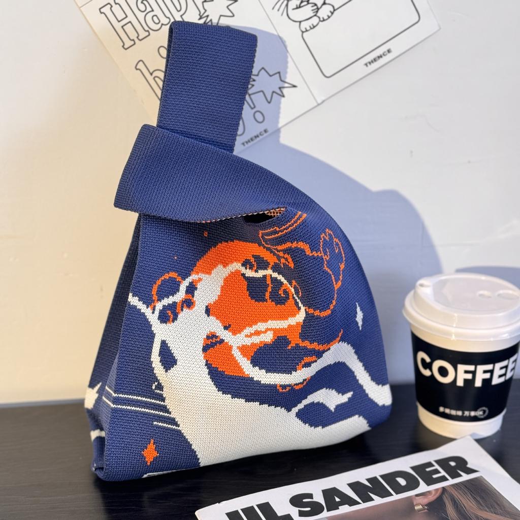 Geantă Tricotată cu Tematică Festivalul Bărcii Dragonului Geantă Cadou pentru Întâlnirea Companiei Geantă de Mână Cadou de Nuntă Geantă Zongzi Geantă Fericită pentru Bomboane