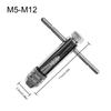 Adjustable Silver T-Handle Ratchet Tap Wrench Reamer Hand Manual Holder Wrench Metric M3-M8 M5-M12 Tap Wrench Hand Tapping Tools