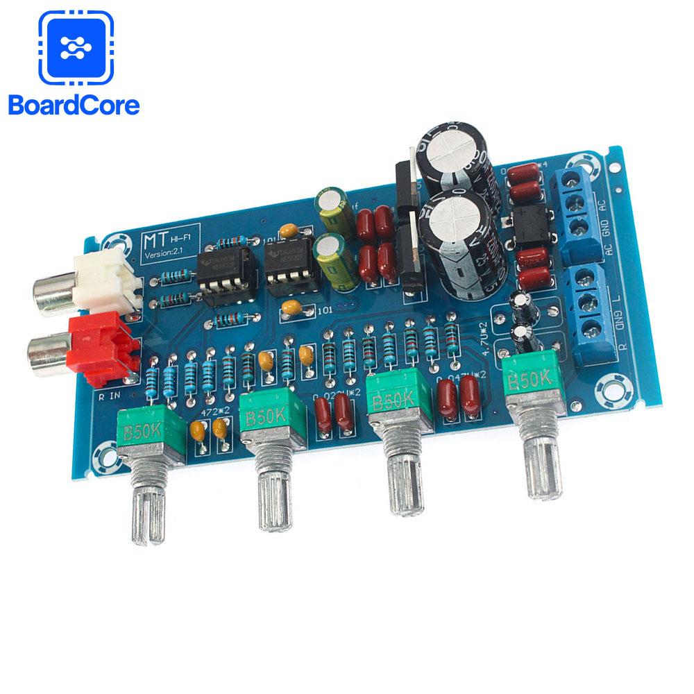 XH-M164 Hi-Fi Tone Control Preamp Board NE5532 Bass Treble Adjustable Preamplifier Module with Volume Knobs for Amplifier DIY