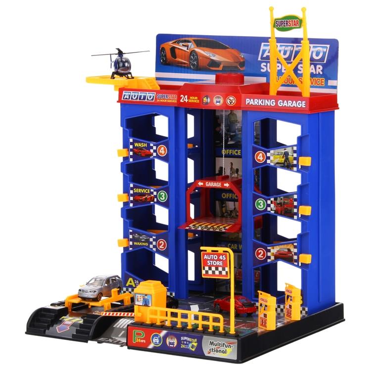 Parking Multi-storey Car Garage Elevator Helicopter Set of 3 Cars