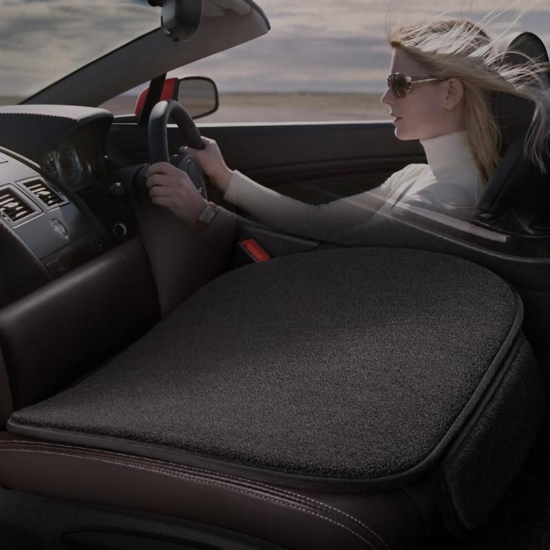Karcle Polar Fleece Car Seat Cover Warm Winter Front Car Seat Protector Mat Rear Automotive Seat Cushions Car Accessories