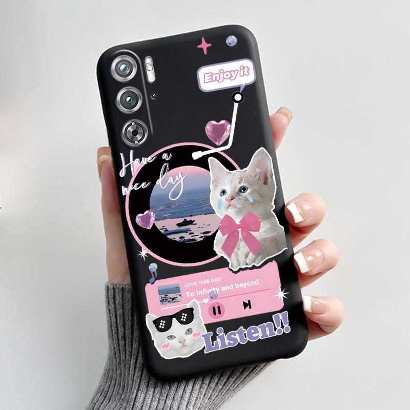 Phone Casing For ZTE Nubia Red Magic 9 9s Pro Plus Case Aesthetic Fashion Cute Cat Black Soft Silicone Shockproof Cover Bumper