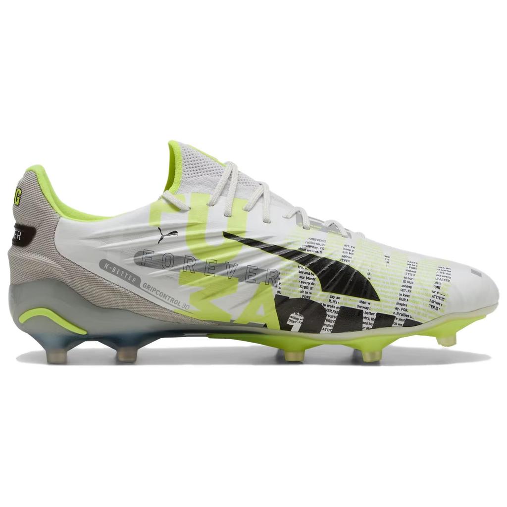 Puma King Ultimate FG AG Forever Pack Men Sneakers Grey Feather-Grey Electric-Lime 108426-01