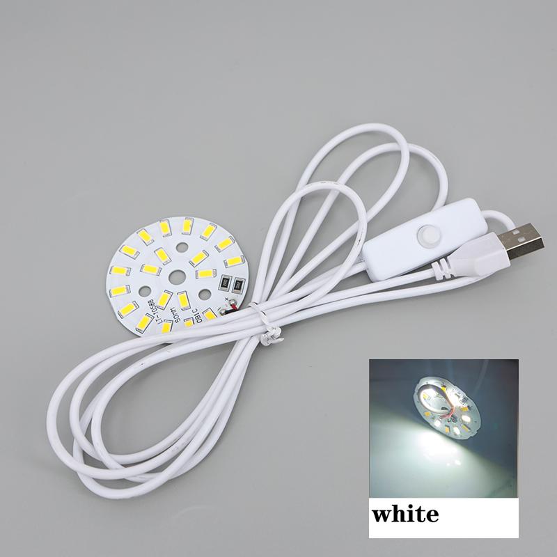 50mm DC 5V USB LED night Lights chips source Desk Book Lamp Switch Dimmable Bedroom Reading extend cable white warm nature light