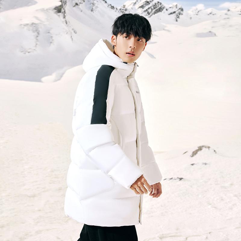 Anta Champion All-Weather Series Color-Block Zipper Hooded Long Sleeve Down Jacket Men outerwear 952347908-1