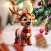 2025 new Deer Christmas Tree Decoration 2D Acrylic Decorative Animal Hangings Ornaments Xmas Toys Ornament Hangs