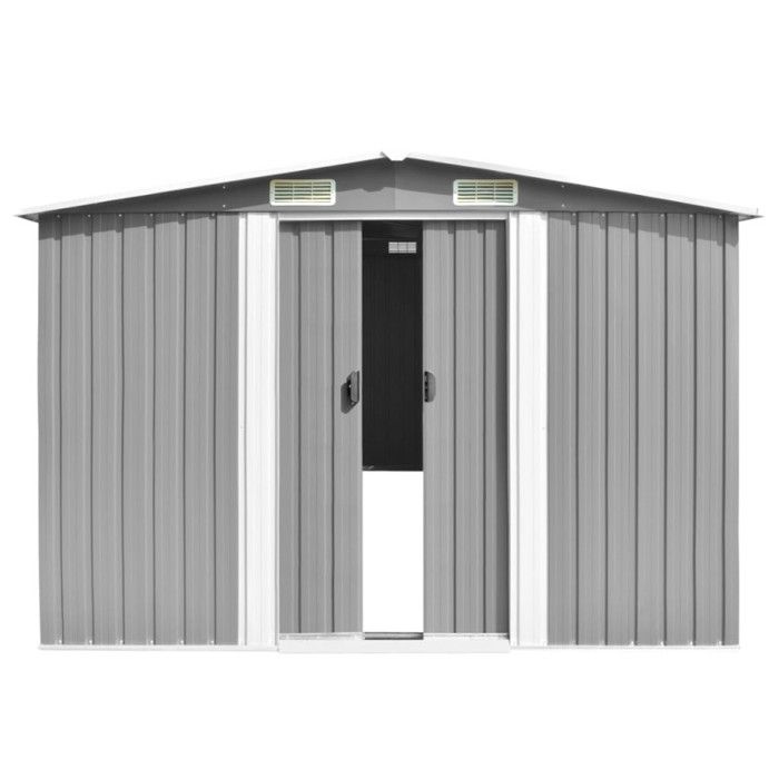 VidaXL Abri de jardin 257x298x178 cm Métal Gris 143341