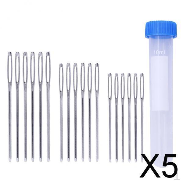 5x 18 Pieces Large-eye Blunt Stitching Stitch with Case