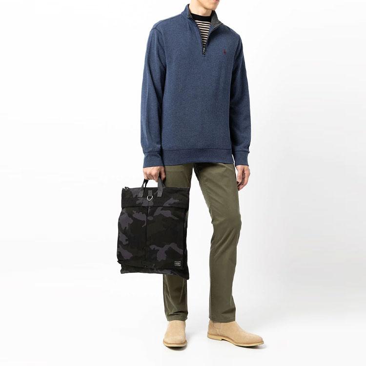 Polo Ralph Lauren Embroidered Logo Pattern Half-Zip Pullover Sweatshirt Men Sweatshirts Blue 710812963-010