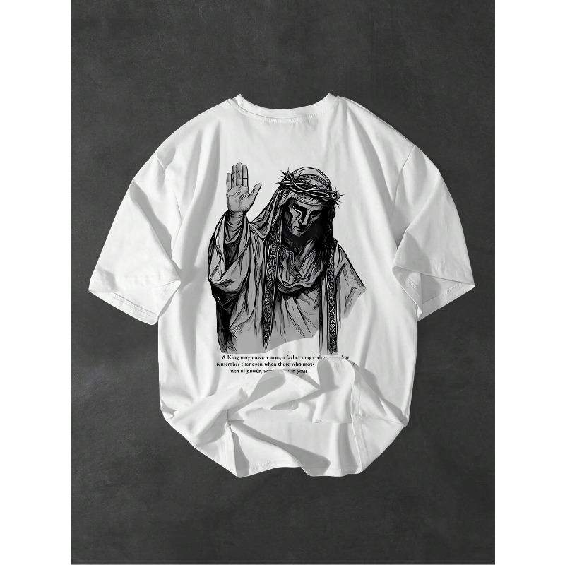European sizes Men's Crew Neck T-Shirt, Vintage Short Sleeve