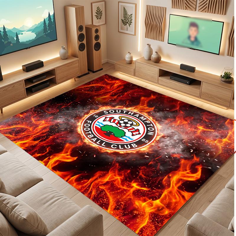 Tappeto in Velluto di Cristallo con Stampa del Southampton Football Club, Comodo Assorbente d'Acqua Antiscivolo per Pavimenti Interni
