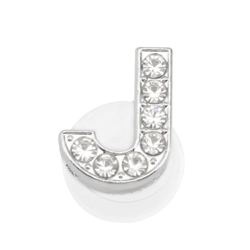 1PC Shoe Charms Glitter Rhinestone Letter Crystal Alphabet Shoes Charm Decorations Jewelry Slider Bracelet Wristbands Accessorie