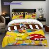 MMs Colorful Characters Three-piece set(1 * duvet cover + 2 * pillowcase, without core) Christmas birthday gift Duvet cover and pillowcase Bedding set