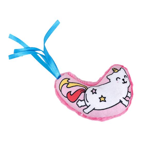 

Plush Squeaky Cat Toy Interactive Cat Chew Toy Kitten Teething Toy Stuffed Unicorn Kitty with Tail Ribbons for Indoor Cats Anxiety Relief Solo рожевий