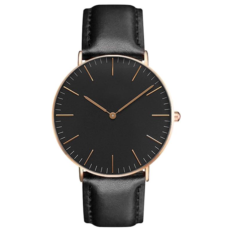 Simple Elegant Watch for Women  Pink White Leather Watchband Dress Lady Wrist Watches Casual Female Clock  Montre Femme