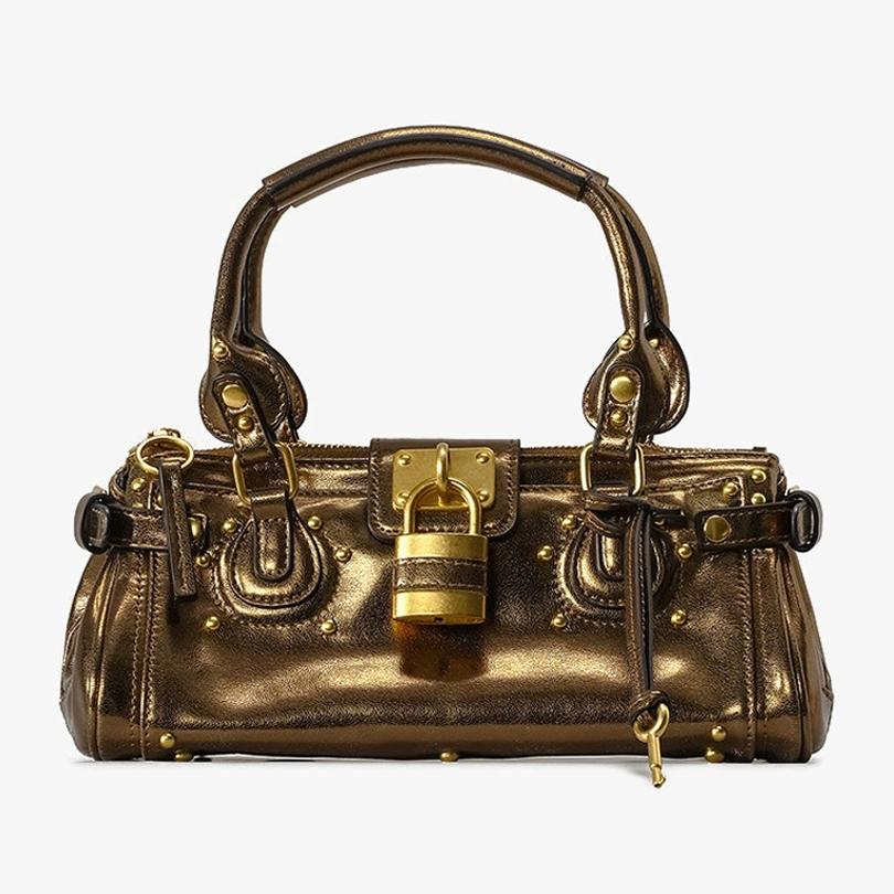 Geantă de mână populară stil Y2K Spicy Girl cu decor Retro Lock pentru Femei, Capacitate Mare, pentru navetă, cu Mâner Superior, Geantă Tote de Umăr
