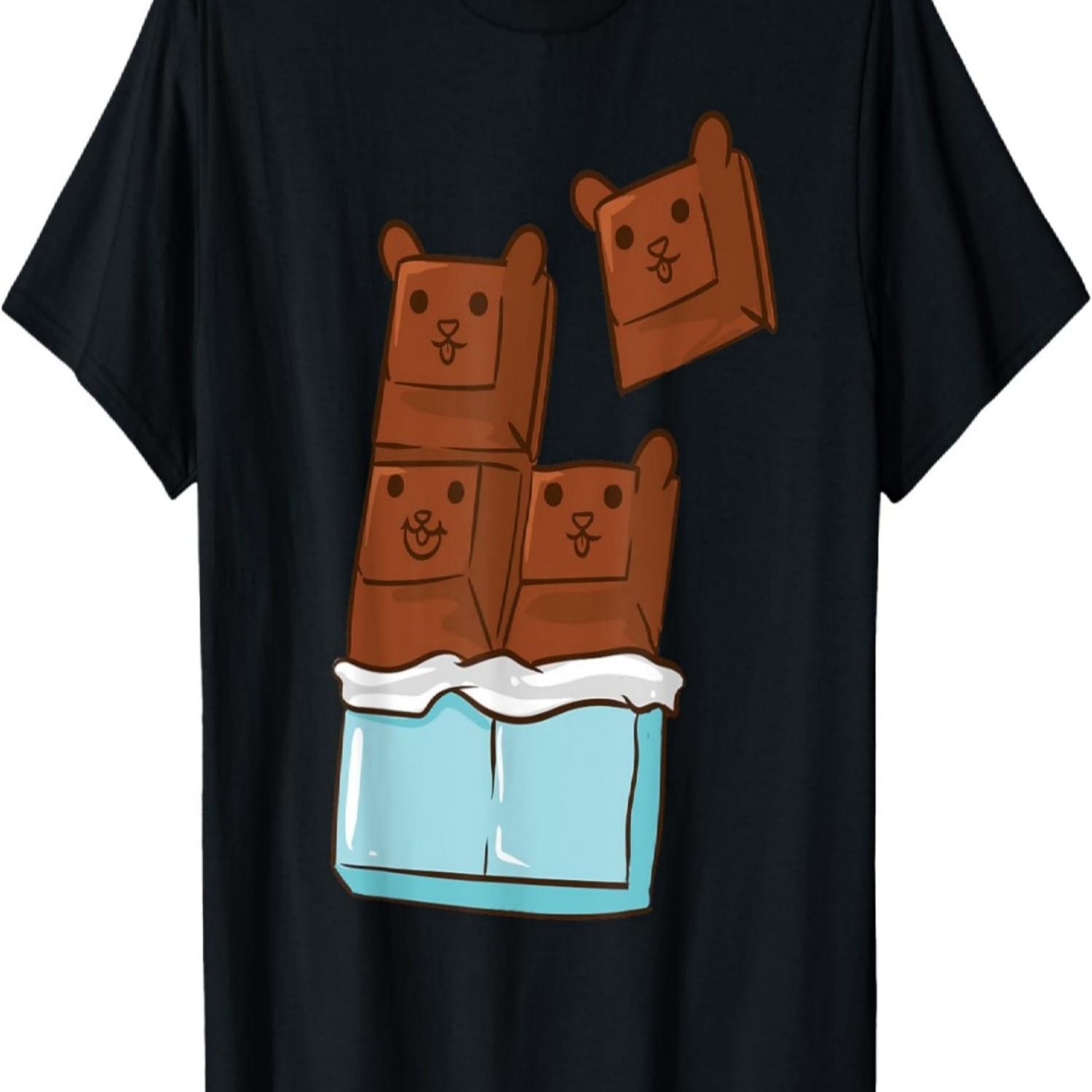 Cute Kawaii Anime Nut Chocolate Bar Hamster Kawaii T-Shirt S чёрный
