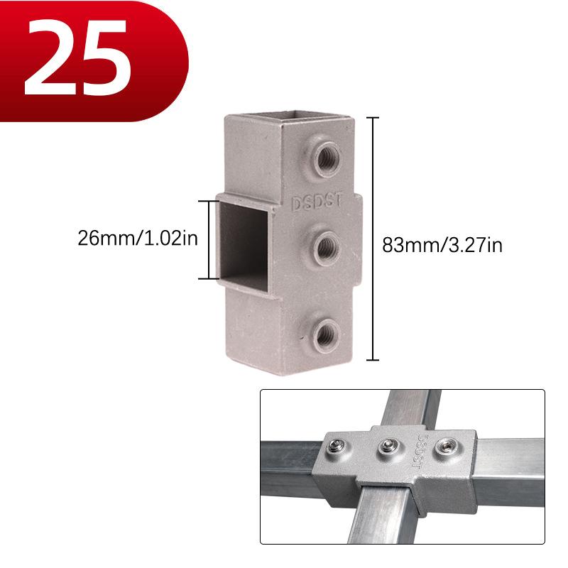 1 buc Piesă de Conectare Tub Pătrat Aliaj Aluminiu Cot Conector Triplu Tub Pătrat Îmbinare Fixă Raft Raft de Depozitare