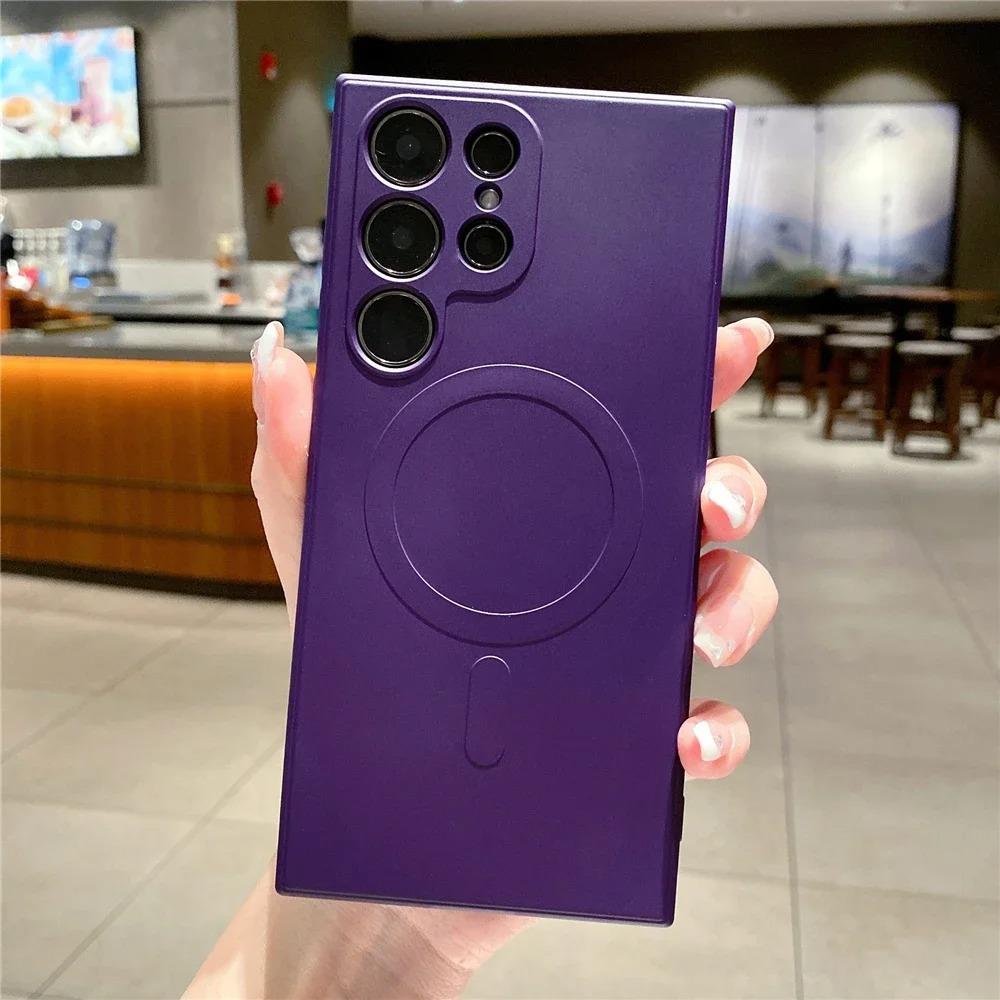 Liquid Silicone Original Magnetic Case for Samsung S25 S24 Ultra S23 FE S22 S21 Plus A16 A36 A56 A06 A15 A35 A55 Phone Cover