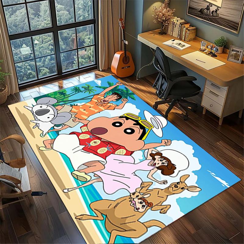 Crayon Shin-chan Gamer Bedroom Mat Large Area Non Slip Washable Rug Home Floor Decor