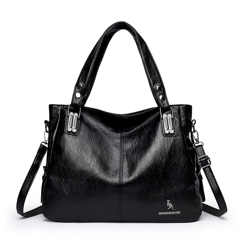 

Женская сумка из ПУ, сумка-тоут, большая вместимость, для среднего возраста, на плечо чёрный