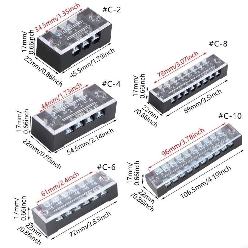   3/4/5/6/8 Position Fixed Wiring Board Double Row Strips Terminals Block Strips