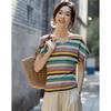 Demana Romantic Sweetheart V-Neck Stripe T-Shirt