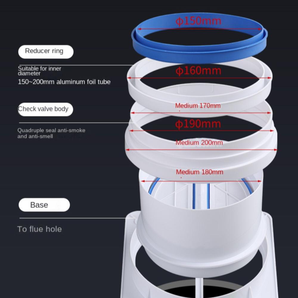 Зворотний клапан системи подачі повітря для свіжого повітря, самозакриваючийся ущільнювач, універсальний зворотний клапан димоходу