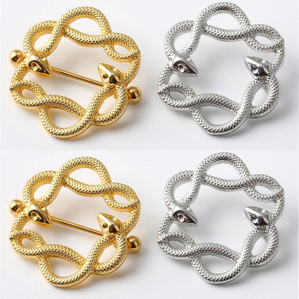 2Pcs 316L Stainless Steel Snake Nipple Rings Punk Industrial Body Piercing Jewelry