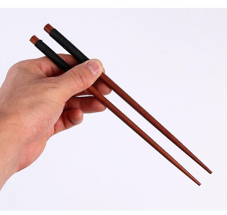 Japanese Style Portable Cutlery Set: Wooden Chopsticks, Fork, Spoon with Binding Wire and Cloth Bag for Outdoor Travel