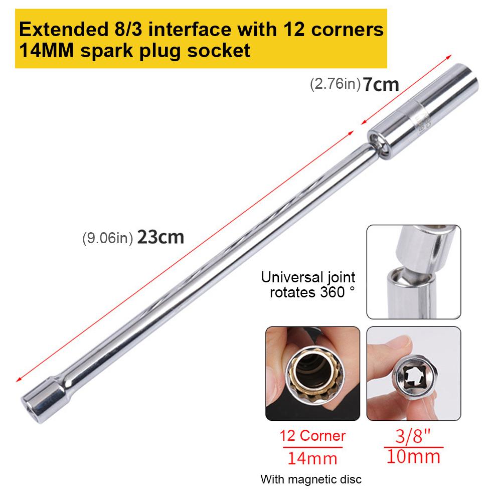 

14/16 мм инструмент для ремонта автомобиля магнитный торцевой ключ для свечей зажигания с вращением на 360 градусов из легированной стали 12-угольный инструмент для снятия свечей зажигания