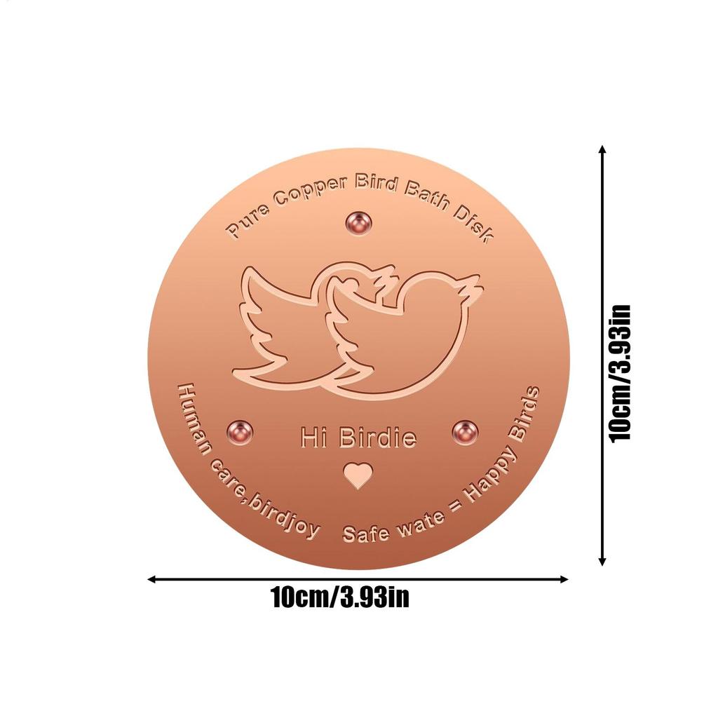 2pcs Copper Bird Bath Cleaning Disk, 0.6mm Pure Copper with Triple-Point Support, Universal Fit for Outdoor Birdbaths