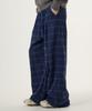 UNKNOWN PLANET Check Elastic Waist Pants Blue