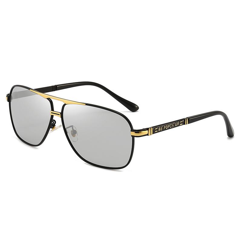 Polarized Sunglasses Men'S Square Double Beam Sunshade Driver Driving Fishing Discoloration Day And Night Han Chao