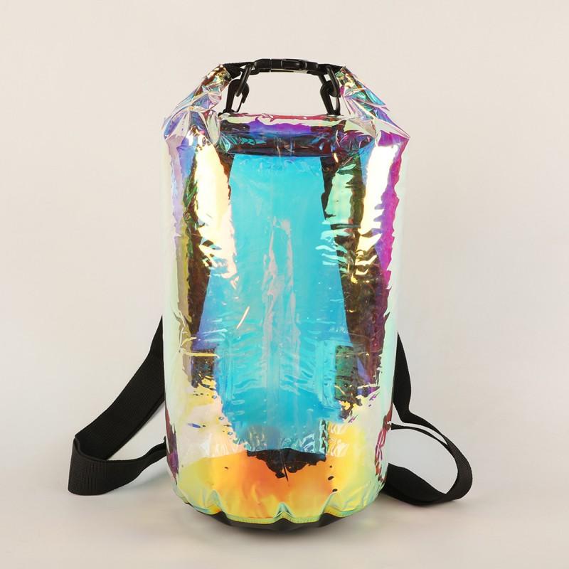 10L Waterproof PVC Dry Bag Swimming Hiking Beach Travel Shoulder Backpack Dual Carry 10L Dual-Shoulder