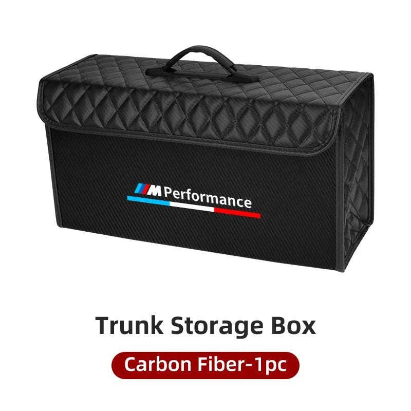 KWYP9 Hot Car Trunk Storage Bag Leather Camping Box Collapsible Auto Emblem Organizer Accessories For BMW M Performance M5 E36 E6