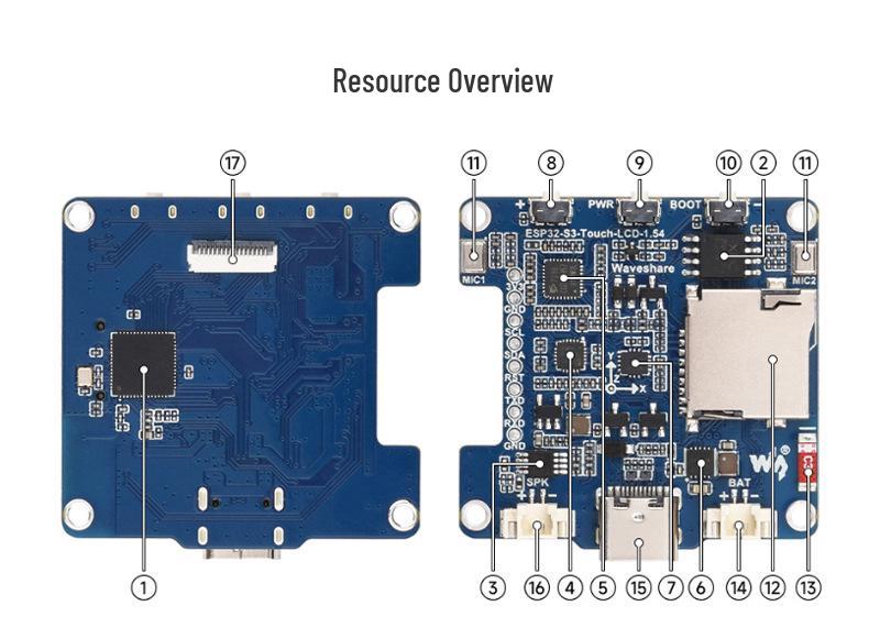 ESP32 S3 1.54" LCD Dev Board with WiFi/Bluetooth BLE5 & XiaoZhi AI Voice Interaction Support