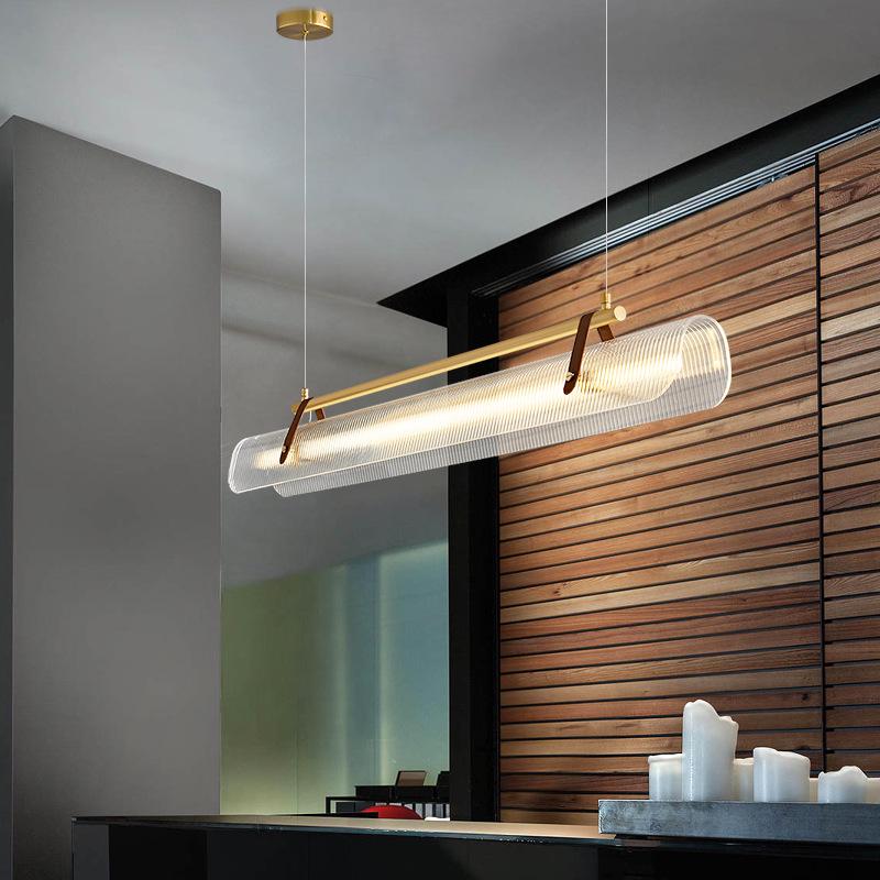 Sleek One-Character Pendant Light: Modern, Simple Strip Design for Restaurants and Bars.